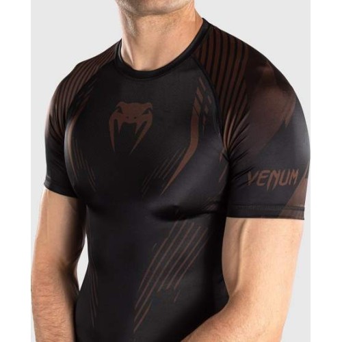 Venum No-Gi 6.0 Short Sleeve Rashguard - Black/Brown