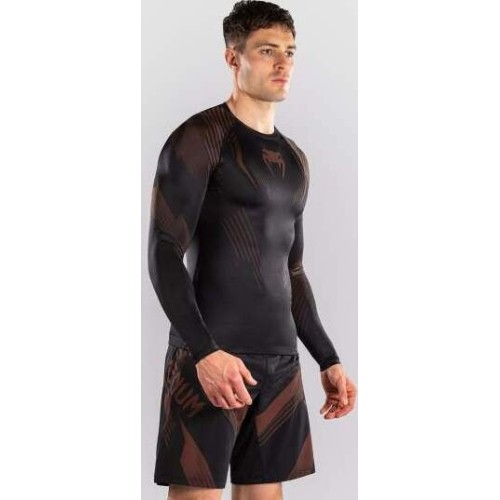 Venum No-Gi 6.0 Long Sleeve Rashguard - Black/Brown