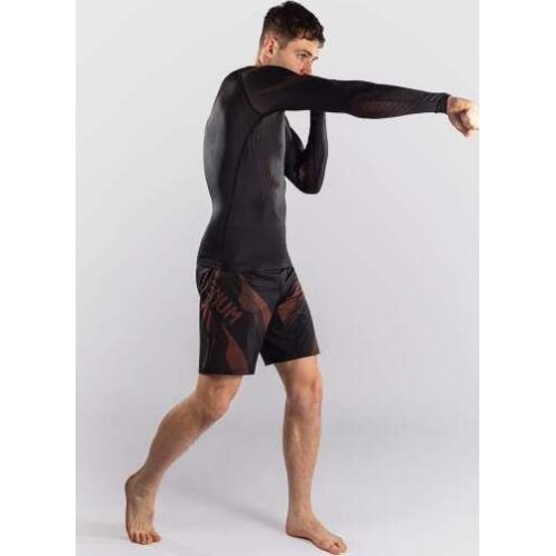 Venum No-Gi 6.0 Long Sleeve Rashguard - Black/Brown