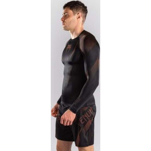 Venum No-Gi 6.0 Long Sleeve Rashguard - Black/Brown