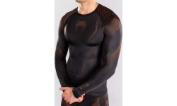 Venum No-Gi 6.0 Long Sleeve Rashguard - Black/Brown