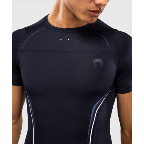 Venum G-Core Short Sleeve Rashguard - Navy Blue/White