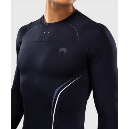 Venum G-Core Long Sleeve Rashguard - Navy Blue/White