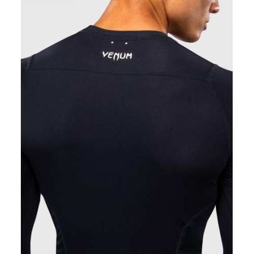 Venum G-Core Long Sleeve Rashguard - Navy Blue/White