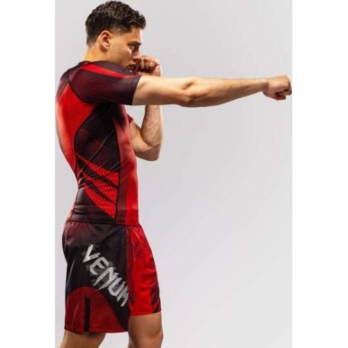 Venum Galactic 3.0 Short Sleeve Rashguard - Red/Silver