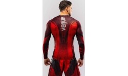 Venum Galactic 3.0 Long Sleeve Rashguard - Red/Silver