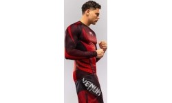 Venum Galactic 3.0 Long Sleeve Rashguard - Red/Silver
