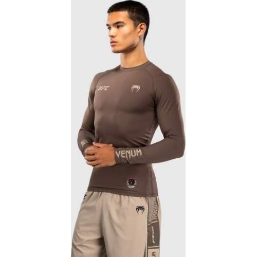 Venum UFC Unity by Venum Authentic Fight Week Men's Performance Long Sleeve Rashguard - Brown