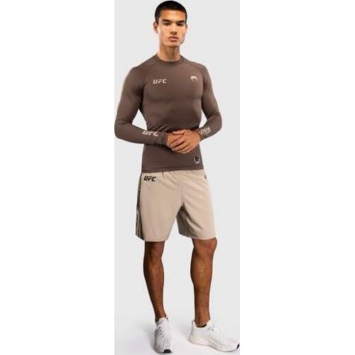 Venum UFC Unity by Venum Authentic Fight Week Men's Performance Long Sleeve Rashguard - Brown