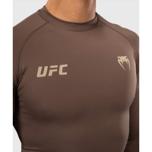 Venum UFC Unity by Venum Authentic Fight Week Men's Performance Long Sleeve Rashguard - Brown