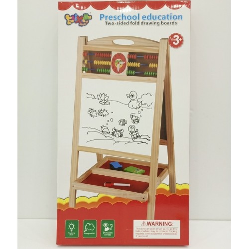 Wooden double-sided board with abacus
