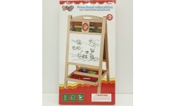Wooden double-sided board with abacus