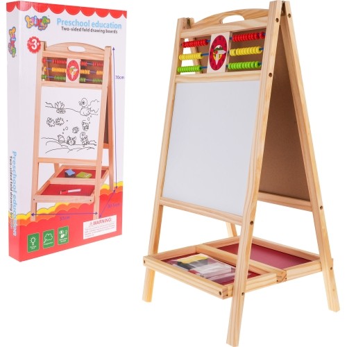 Wooden double-sided board with abacus