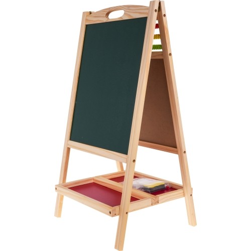 Wooden double-sided board with abacus