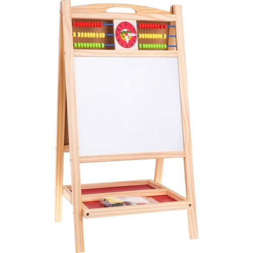 Wooden double-sided board with abacus
