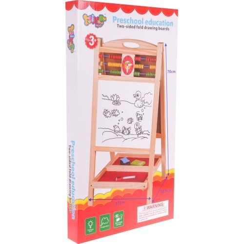 Wooden double-sided board with abacus