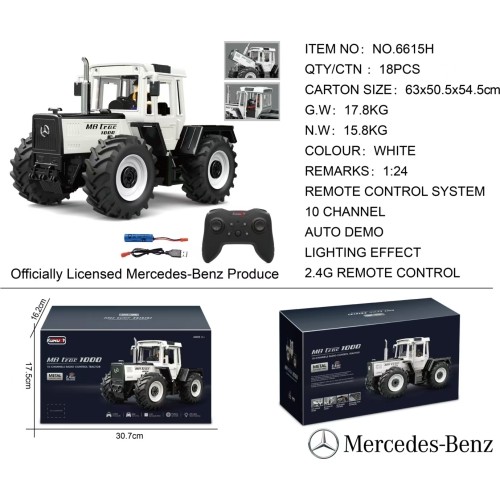 Tractor White 1:24 with remote control Mercedes Benz