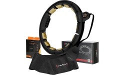 SET HULA HOOP HHM13 BLACK/GOLD WITH WEIGHT + COUNTER HMS + WAIST SUPPORT BR163 BLACK