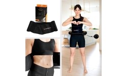 SET HULA HOOP HHM13 BLACK/GOLD WITH WEIGHT + COUNTER HMS + WAIST SUPPORT BR163 BLACK
