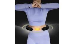 SET HULA HOOP HHM13 BLACK/GOLD WITH WEIGHT + COUNTER HMS + WAIST SUPPORT BR163 BLACK