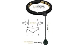 SET HULA HOOP HHM13 BLACK/GOLD WITH WEIGHT + COUNTER HMS + WAIST SUPPORT BR163 BLACK