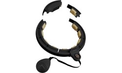SET HULA HOOP HHM13 BLACK/GOLD WITH WEIGHT + COUNTER HMS + WAIST SUPPORT BR163 BLACK
