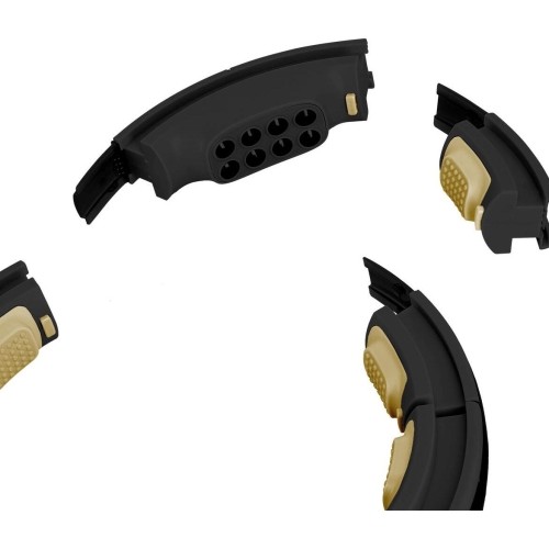 SET HULA HOOP HHM13 BLACK/GOLD WITH WEIGHT + COUNTER HMS + WAIST SUPPORT BR163 BLACK