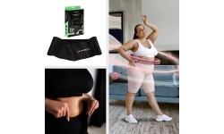 SET HULA HOOP HHW11 LIGHT PINK WITH WEIGHT + WAIST SUPPORT BR163 BLACK PLUS SIZE HMS