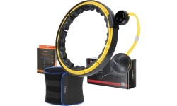 SET HULA HOOP MAGNETIC BLACK/YELLOW HHM21 WITH WEIGHT + COUNTER HMS + SLIMMING BELT BR1313