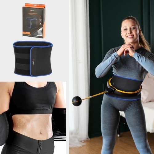 SET HULA HOOP MAGNETIC BLACK/YELLOW HHM21 WITH WEIGHT + COUNTER HMS + SLIMMING BELT BR1313