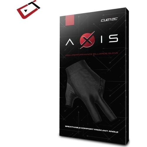 Billiard Glove, Cuetec Axis, 3-Finger, Noir Edition, to wear on right hand, L